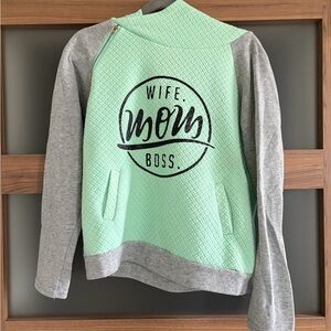 Mint and Gray Graphic Sweatshirt